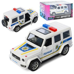 Джип АвтоСвіт, метал, інерція, поліція 11,5см, гумові колеса, двері відчиняються, в кор. 15,5*8*6,5см  арт: AS-2696