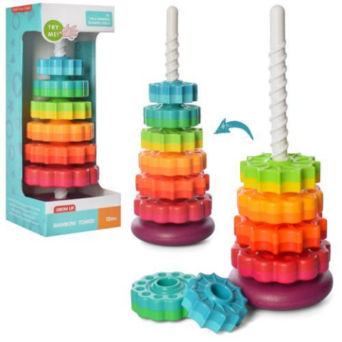 Гра Пірамідка, 41см, кільця на спіралі 6шт, в кор.  15,5*41*15см  арт: 17403