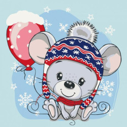 Картина по номерам "Мышонок с шариком" 30*30см, термопакет, ТМ ART Craft, Украина