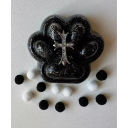 Сквіш липучка &quot;Котяча лапка з хрестом&quot; 7*7см, в пак.12*14см арт: KARD5-6