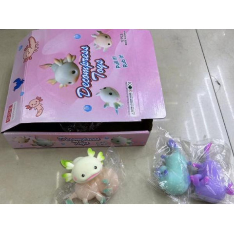 Антистресс Аксолотль 3 микс 12см ЦЕНА ЗА 1ШТ, В УП. 12ШТ, в дисплей боксе 