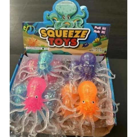 Антистрес восьминіг 15см ЦІНА ЗА 1ШТ, у дисплей боксі  арт: K16426