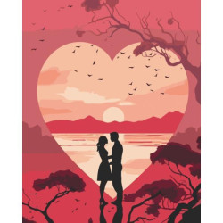 Картина за номерами "Силует кохання" лак  40*50см, ТМ ART Craft, Україна арт: 11066-AC