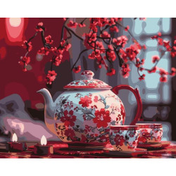 Картина по номерам "Чай при свечах" 40х50см, термопакет, ТМ Идейка, Украина