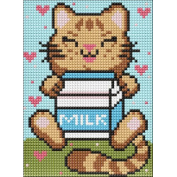 Алмазна мозаїка без підрамника для дітей &quot;Чарівний котик&quot; 15х20см, пакет, ТМ Ідейка, Україна арт: AMM1077