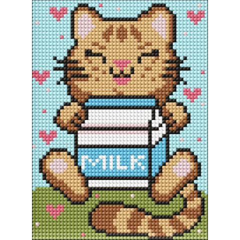 Алмазна мозаїка без підрамника для дітей "Чарівний котик" 15х20см, пакет, ТМ Ідейка, Україна арт: AMM1077