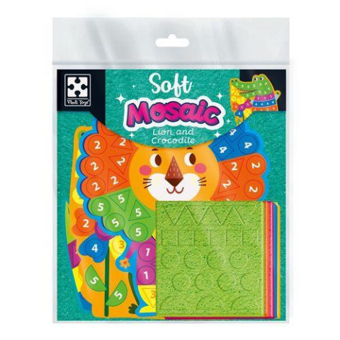 Набір для творчості зі плюшевою мозаїкою "Лев та Крокодил", пак. 26*21см, ТМ Vladi Toys, Україна арт: VT4511-18