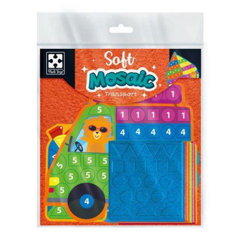 Набір для творчості зі плюшевою мозаїкою "Транспорт", пак. 26*21см, ТМ Vladi Toys, Україна арт: VT4511-19