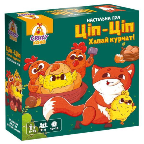 Игра настольная развлекательная. Цип-Цип Хватай цыплят! (укр), в кор. 26*26*6см, ТМ Vladi Toys, Украина
