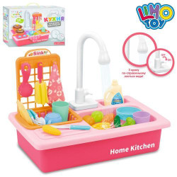 Кухня-мийка LIMO TOY (ллється вода), 39,5*24,5*34см, посуд, продукти, 20 предметів, на батар., в кор. 40*27*11,5см   арт: WD-Y42