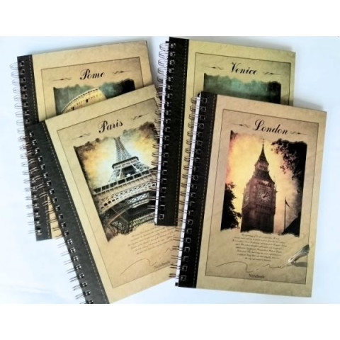 Зошит бок. ПРУЖ, А4, 80 арк., оф, кл, тв. обкл. 27,5*20см, ТМ Колорит, Україна арт: ЗТП-039-МВ