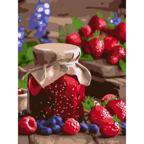Картина за номерами "Малинове варення" 30х40см, термопакет, ТМ Ідейка, Україна арт: KHO5692