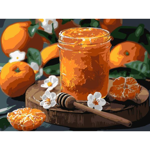 Картина за номерами "Мандариновий мед" 30х40см, термопакет, ТМ Ідейка, Україна арт: KHO5698
