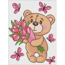 Алмазна мозаїка для дітей "Чарівний ведмедик" 30х40см, в термопакеті, ТМ Ідейка, Україна арт: AMO8035