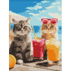 Алмазная мозаика "Котики на отдыхе" 30х40см, в термопакете, ТМ Идейка, Украина
