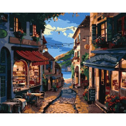 Картина по номерам "Французская улочка" 40х50см, в термопакете, ТМ Идейка, Украина