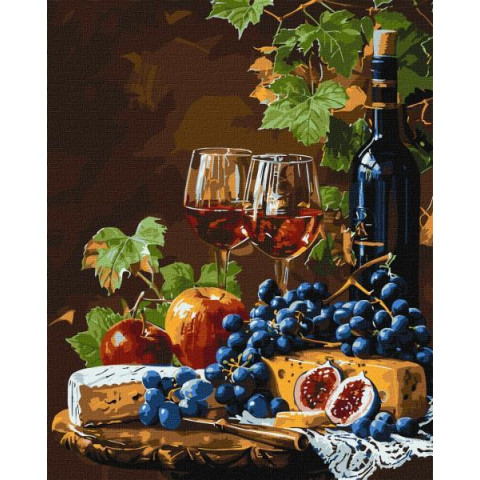 Картина за номерами "Улюблене вино" 40х50см, в термопакеті, ТМ Ідейка, Україна арт: KHO5699