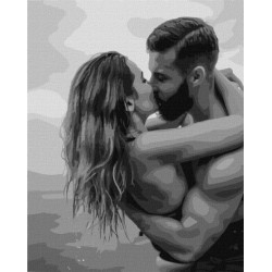 Картина по номерам "Поцелуй на побережье" 40х50см, в термопакете, ТМ Идейка, Украина