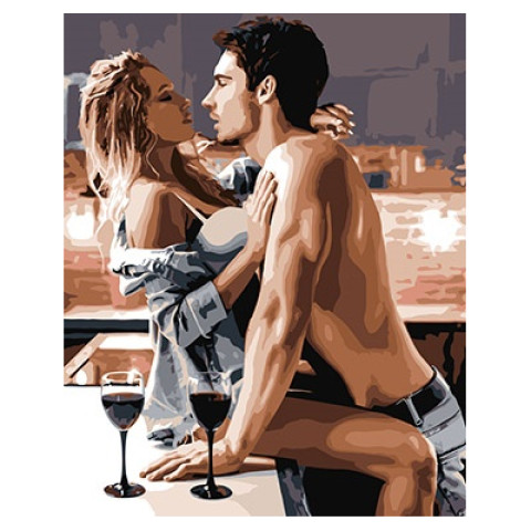 Картина за номерами "Пристрасний сніданок" 40х50см, в термопакеті, ТМ Ідейка, Україна арт: KHO8520