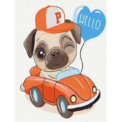 Картина по номерам Поздравление от мопса 30*40см, ТМ Brushme, Украина