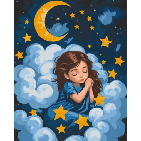 Картина за номерами "Спляче янголятко" лак 40*50см, термопакет, ТМ ART Craft, Україна арт: 15589-AC