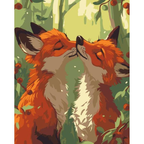 Картина за номерами "Ніжні лисички" лак 40*50см, термопакет, ТМ ART Craft, Україна арт: 11690-AC