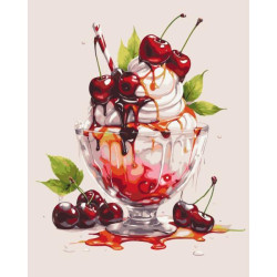 Картина за номерами "Вишневе морозиво" лак 40*50см, термопакет, ТМ ART Craft, Україна арт: 12038-AC