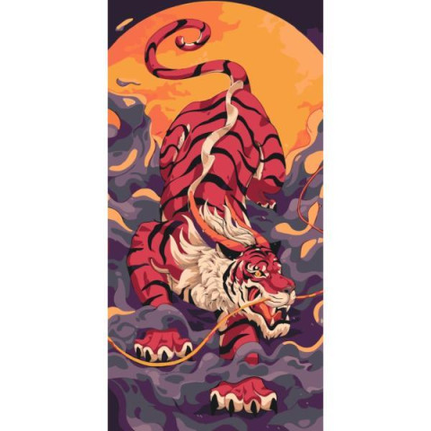 Картина за номерами "Тигр, що прокидається" лак 40*80см, термопакет, ТМ ART Craft, Україна арт: 11593-AC