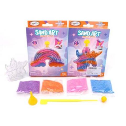 Набір для творчості колба с піском, пісок 4 кольори, інструменти, 2 види, в кор. 13*18*2,5см  арт: 8941