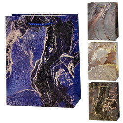 Пакет подарочный бумажный L "Golden Marble" 30*41,5*12см, ЦЕНА ЗА УП. 12ШТ 