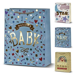 Пакет подарунковий паперовий M &quot;Little one&quot; 26*32*10см, ЦІНА ЗА УП. 12ШТ  арт: R33054-M