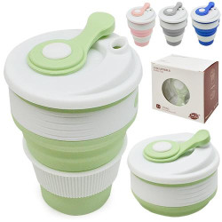 Стакан-трансформер силикон складной 350мл, в кор. 9*9*6см 