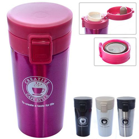 Стакан-термос с ситечком 380мл, в кор. 18*8*8см 