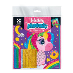 Набір для творчості зі блискучою мозаїкою &quot;Єдиноріг та морозиво&quot;, пак. 26*21см, ТМ Vladi Toys, Україна арт: VT4511-12