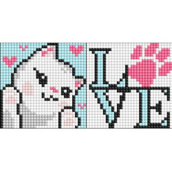 Алмазна мозаїка на магнітній основі для дітей &quot;Мила кішечка&quot; 9*9см, пакет, ТМ Ідейка, Україна арт: AMG1046