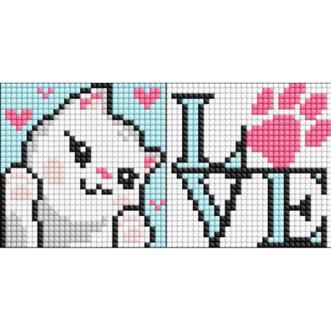 Алмазна мозаїка на магнітній основі для дітей "Мила кішечка" 9*9см, пакет, ТМ Ідейка, Україна арт: AMG1046