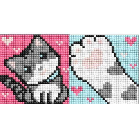 Алмазна мозаїка на магнітній основі для дітей "Сірий пухнастик" 9*9см, пакет, ТМ Ідейка, Україна арт: AMG1051