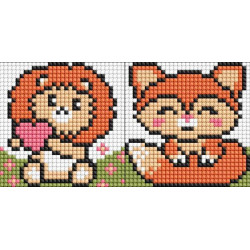 Алмазна мозаїка на магнітній основі для дітей &quot;Руді звірята&quot; 9*9см, пакет, ТМ Ідейка, Україна арт: AMG1094