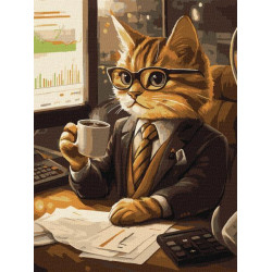 Картина по номерам "Кот-бизнесмен" 30*40см, термопакет, ТМ Идейка, Украина