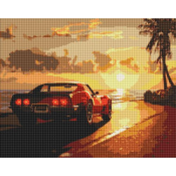 Алмазна мозаїка &quot;Поїздка біля узбережжя&quot; 40*50см, термопакет, ТМ Ідейка, Україна арт: AMO8050