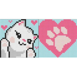 Алмазна мозаїка на самоклеючій основі для дітей &quot;Білі лапки&quot; 9*9см, пакет, ТМ Ідейка, Україна арт: AMS1045