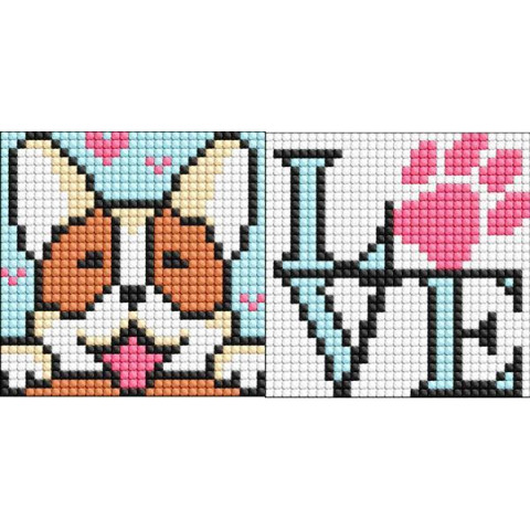 Алмазна мозаїка на самоклеючій основі для дітей "Милий песик" 9*9см, пакет, ТМ Ідейка, Україна арт: AMS1047