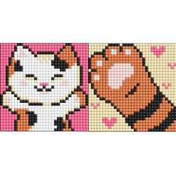 Алмазна мозаїка на самоклеючій основі для дітей "Пухнастик" 9*9см, пакет, ТМ Ідейка, Україна арт: AMS1054