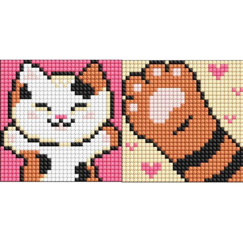 Алмазна мозаїка на самоклеючій основі для дітей "Пухнастик" 9*9см, пакет, ТМ Ідейка, Україна арт: AMS1054