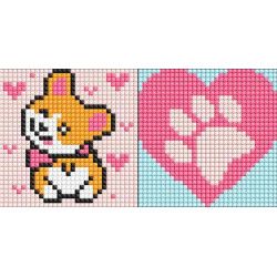 Алмазна мозаїка на самоклеючій основі для дітей &quot;Коргі&quot; 9*9см, пакет, ТМ Ідейка, Україна арт: AMS1058