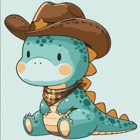 Картина за номерами "Шериф Динозаврик" 30*30см, термопакет, ТМ ART Craft, Україна арт: 15583-AC