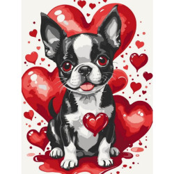 Картина по номерам "Ушастый Валентин" лак 30*40см, термопакет, ТМ ART Craft, Украина