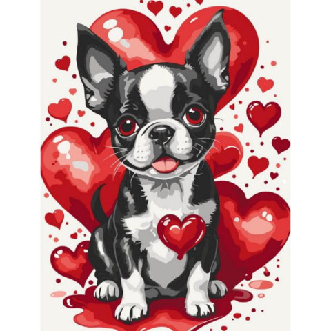 Картина за номерами «Вухастий Валентин» лак 30*40см, термопакет, ТМ ART Craft, Україна арт: 11701-AC