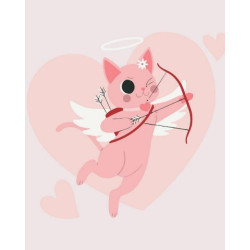 Картина по номерам "Хвостатый Купидон" лак 40*50см, термопакет, ТМ ART Craft, Украина