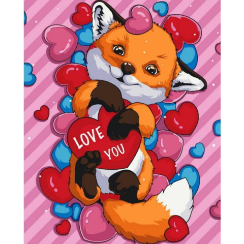 Картина за номерами "Лисичка з валентинкою" 40*50см, термопакет, ТМ ART Craft, Україна арт: 11699-AC